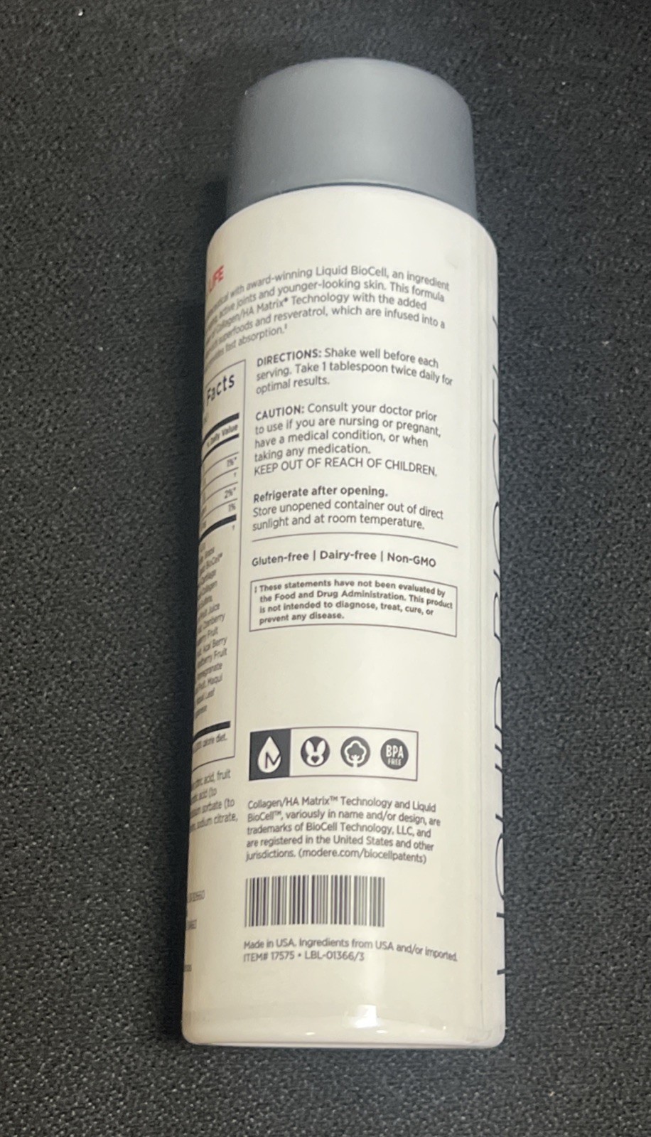 MODERE Liquid Biocell LIFE,450 mL /15.2 fl oz with Plastic Measuring Table Spoon