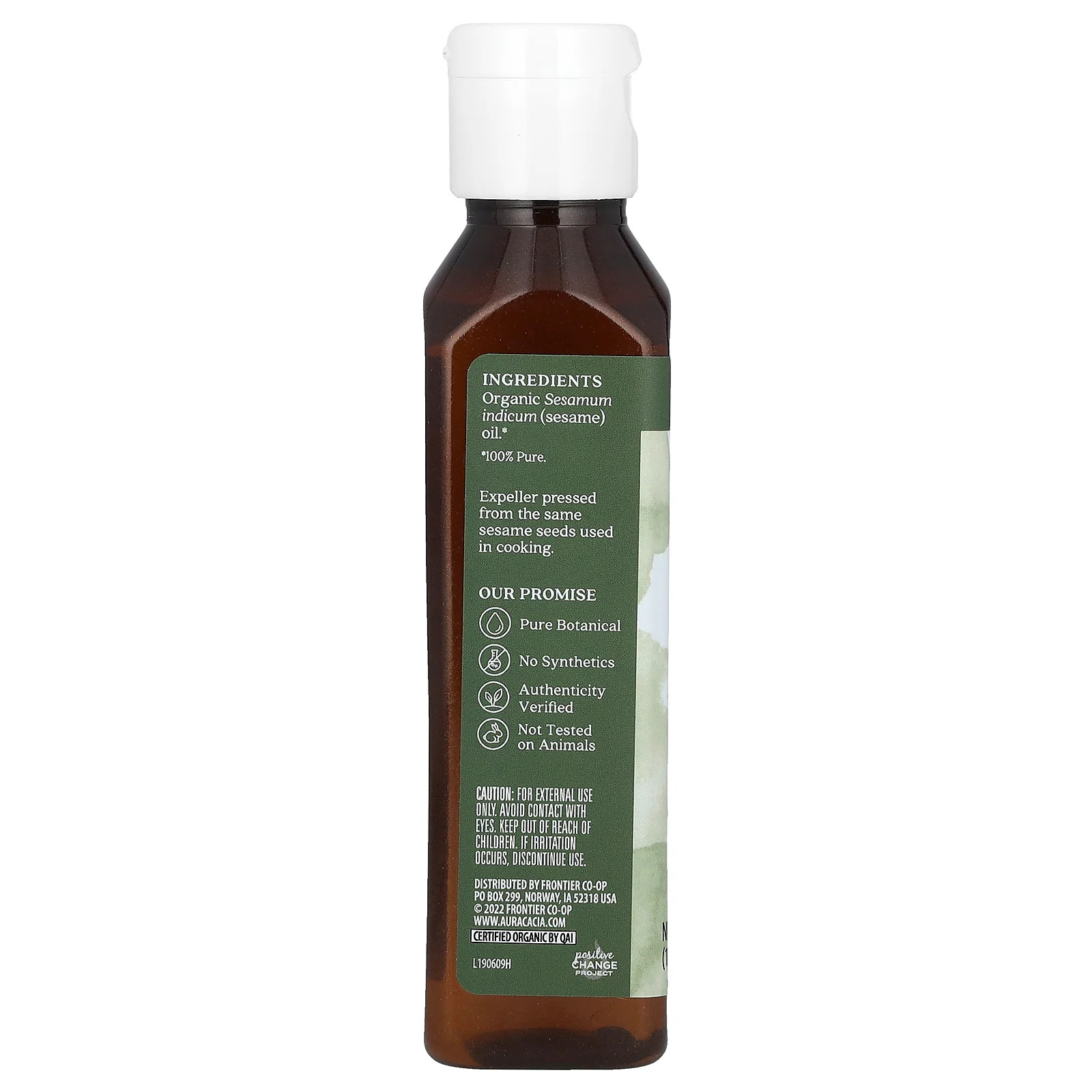 Organic Skin Care Oil, Sesame, 4 fl oz (118 ml)