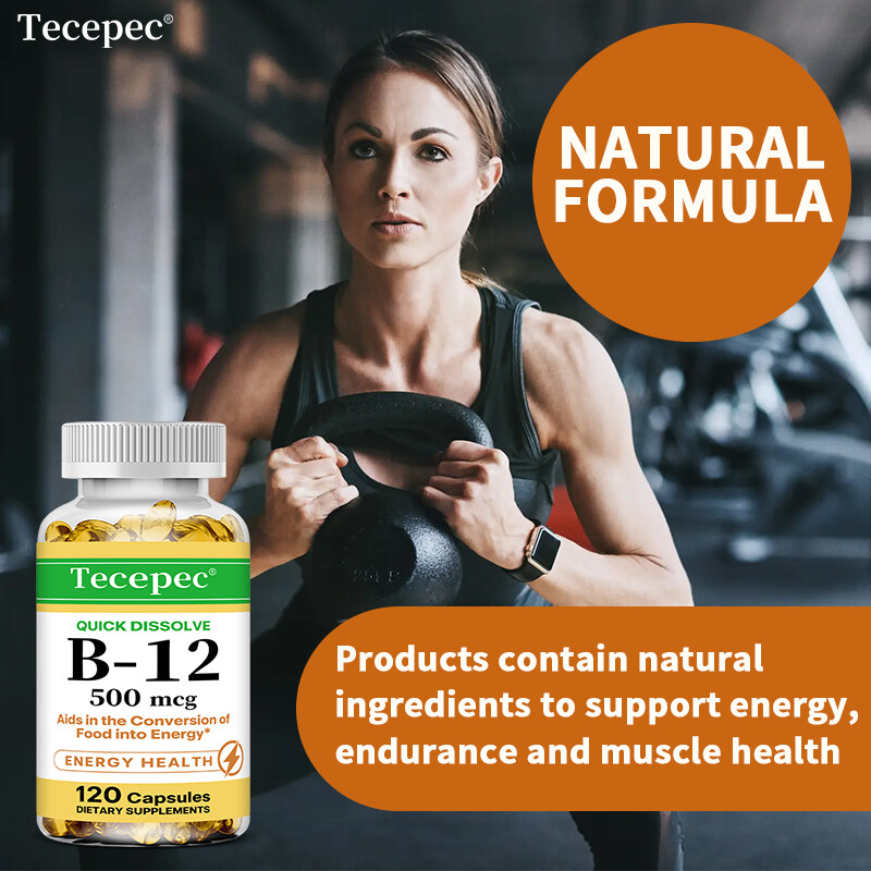 Vitamin B12 Nutritional Supplements Maintaining Nervous System 120 Softgels