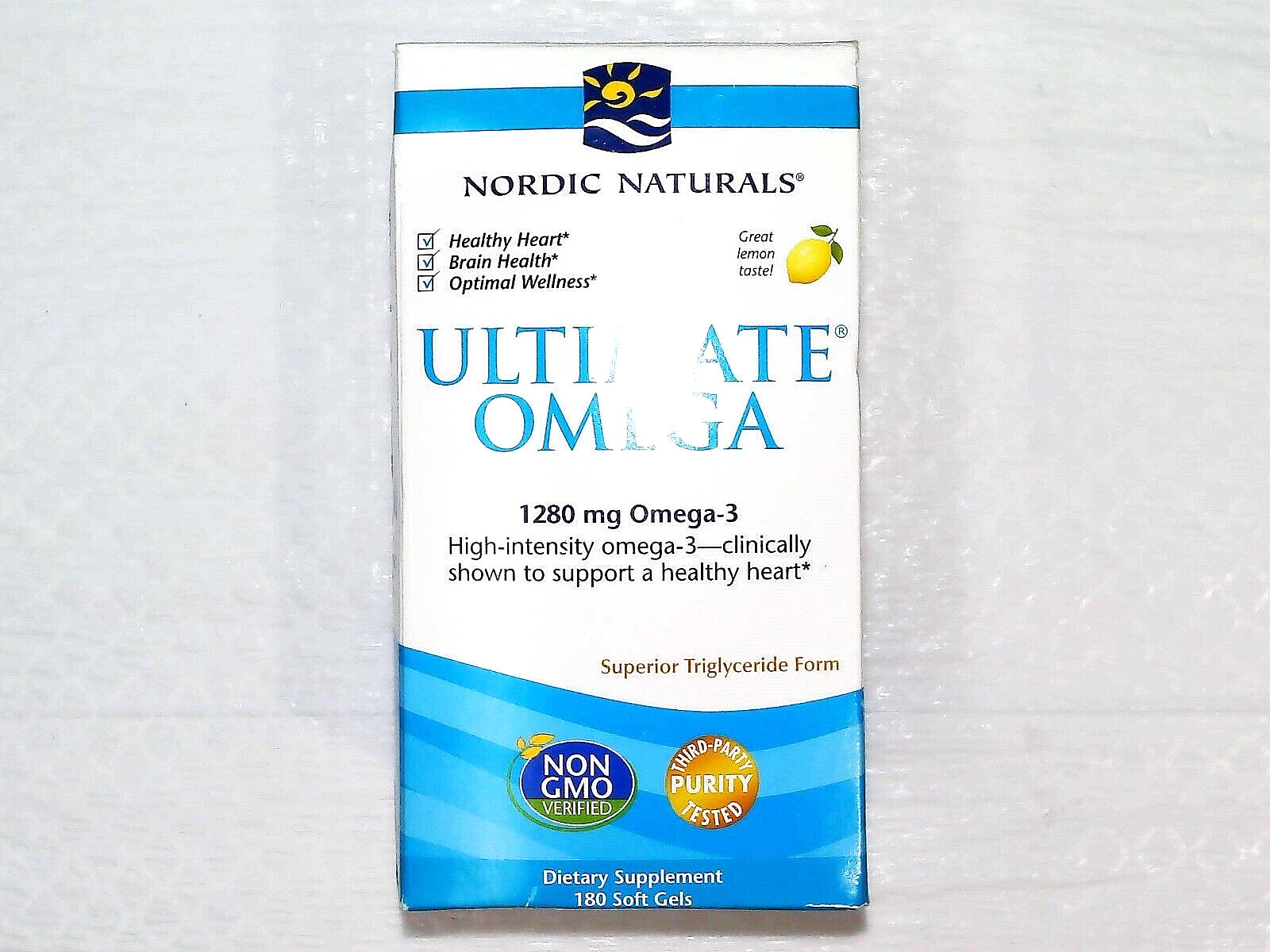 NORDIC NATURALS ULTIMATE OMEGA 1280mg OMEGA-3 180 SOFT GELS EXP. 08/2024+