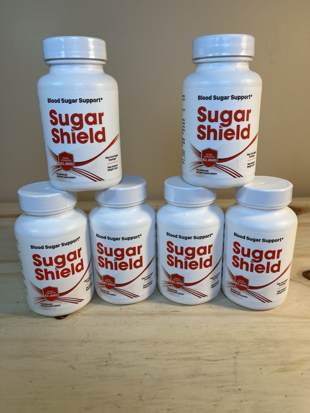 (6) Sugar Shield Blood Sugar Support 60 Capsules/bottle~Extra Strength~360 Total