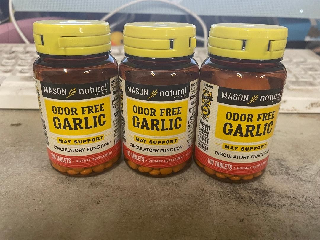 3X MASON NATURAL ODOR FREE GARLIC 200 MG DIETARY SUPPLEMENT READ !