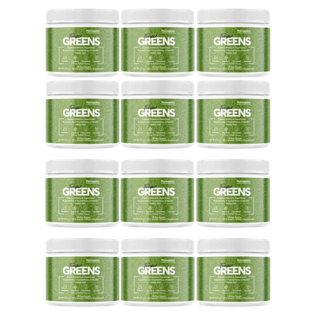 Tonic Greens Supplement Powder – Dietary Supplement 28 Servings 12 Bottles