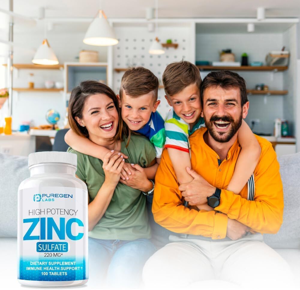 Puregen Labs Zinc Sulfate 220 mg 100 Tablets
