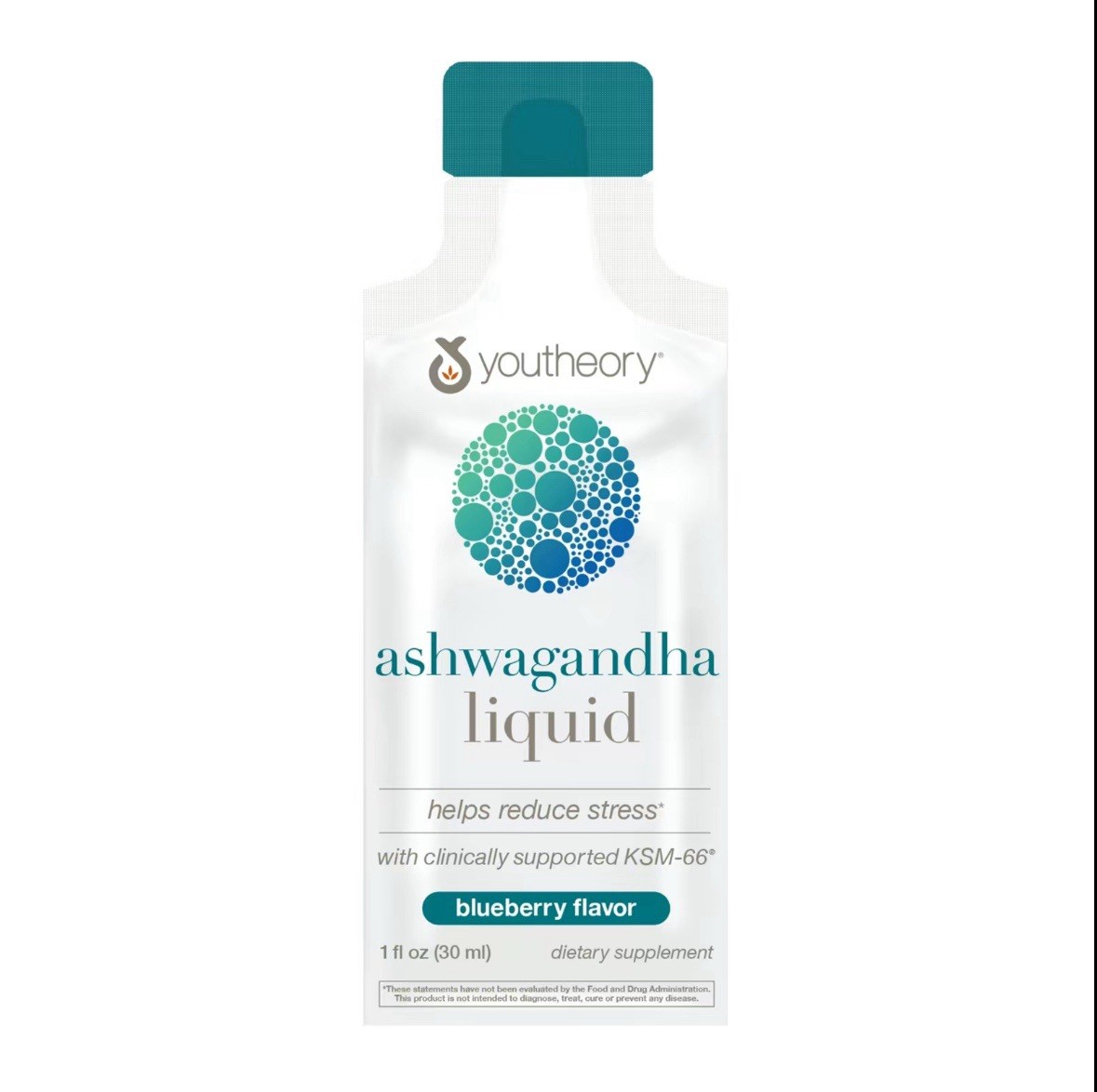 Youtheory – Ashwagandha Liquid Stress Relief Blueberry – 12 Packet(s); EXP 08/24