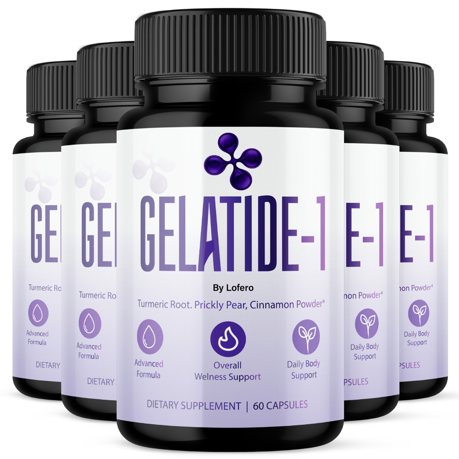 (5 Pack) Gelatide Weight Loss Capsules GelaTide-1 Advanced Fat Burner (300 ct)