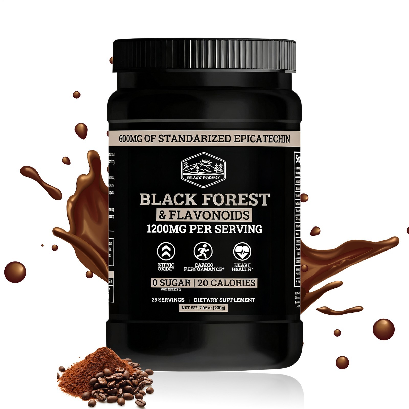 Black Forest High Flavanol Cocoa Powder and Flavonoids Supplements 1200mg V2