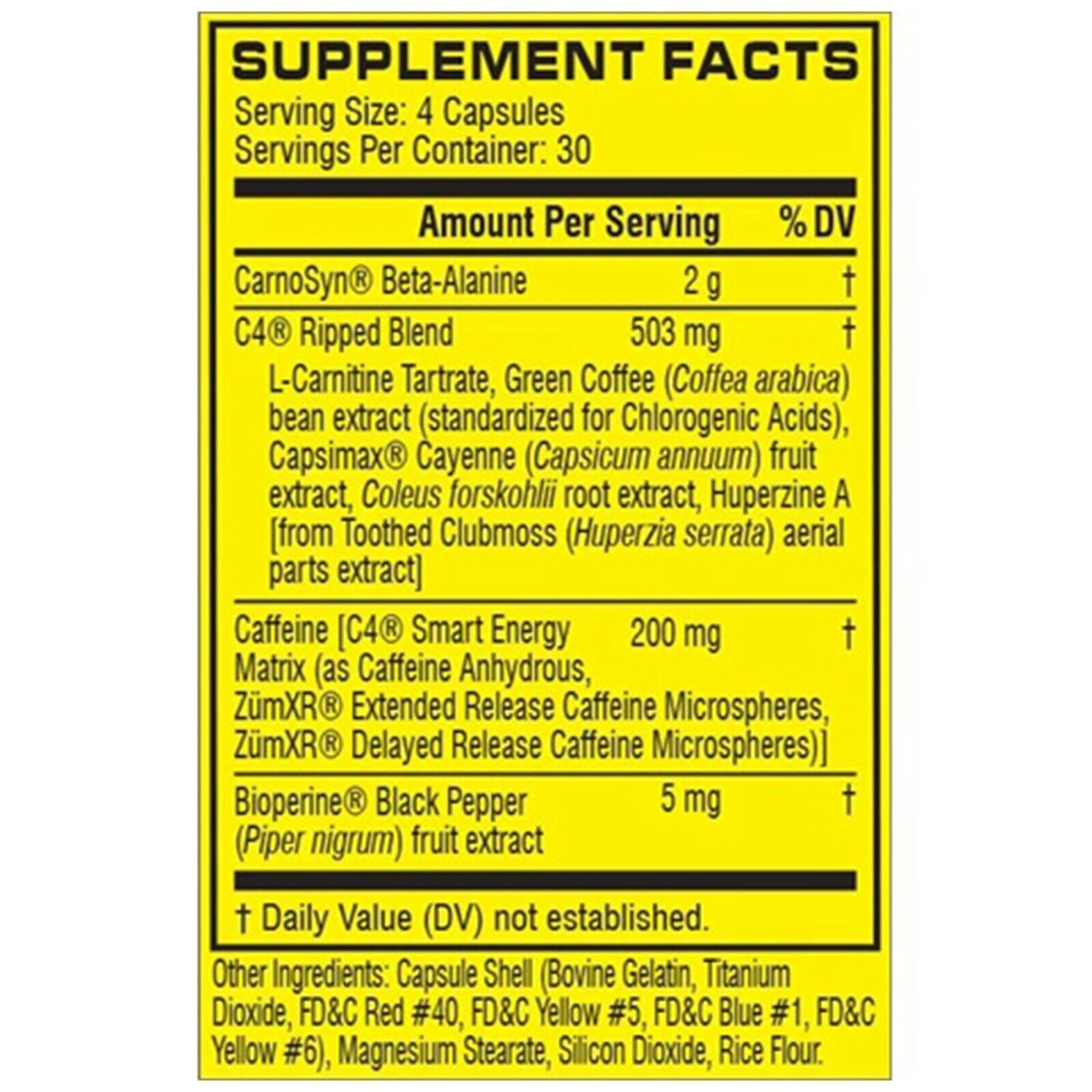 Cellucor C4 Ripped Pre Workout Powder Ultra Frost Energy Supplement -30 Servings