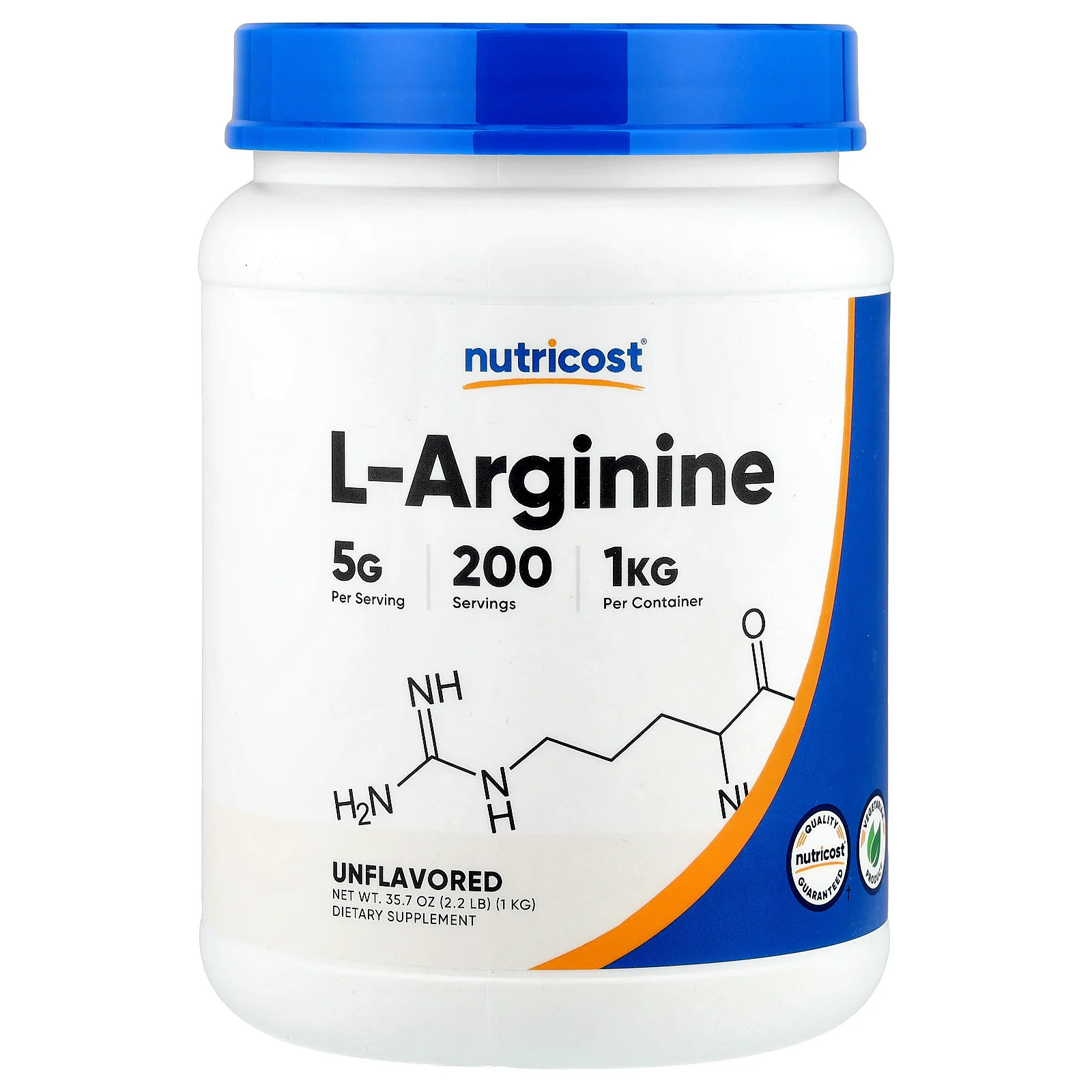 2 X Nutricost, L-Arginine, Unflavored, 35.7 oz (1 kg)