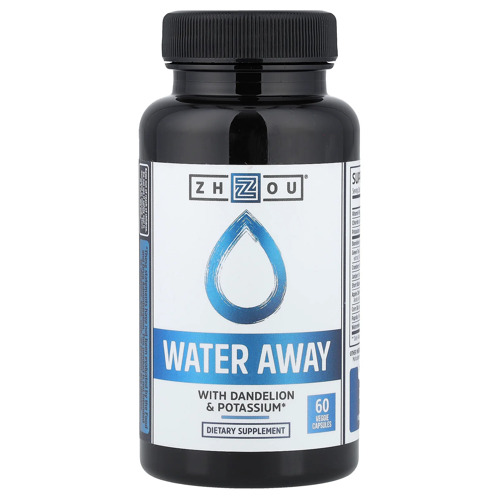 2 X Zhou Nutrition, Water Away with Dandelion & Potassium, 60 Veggie Capsules