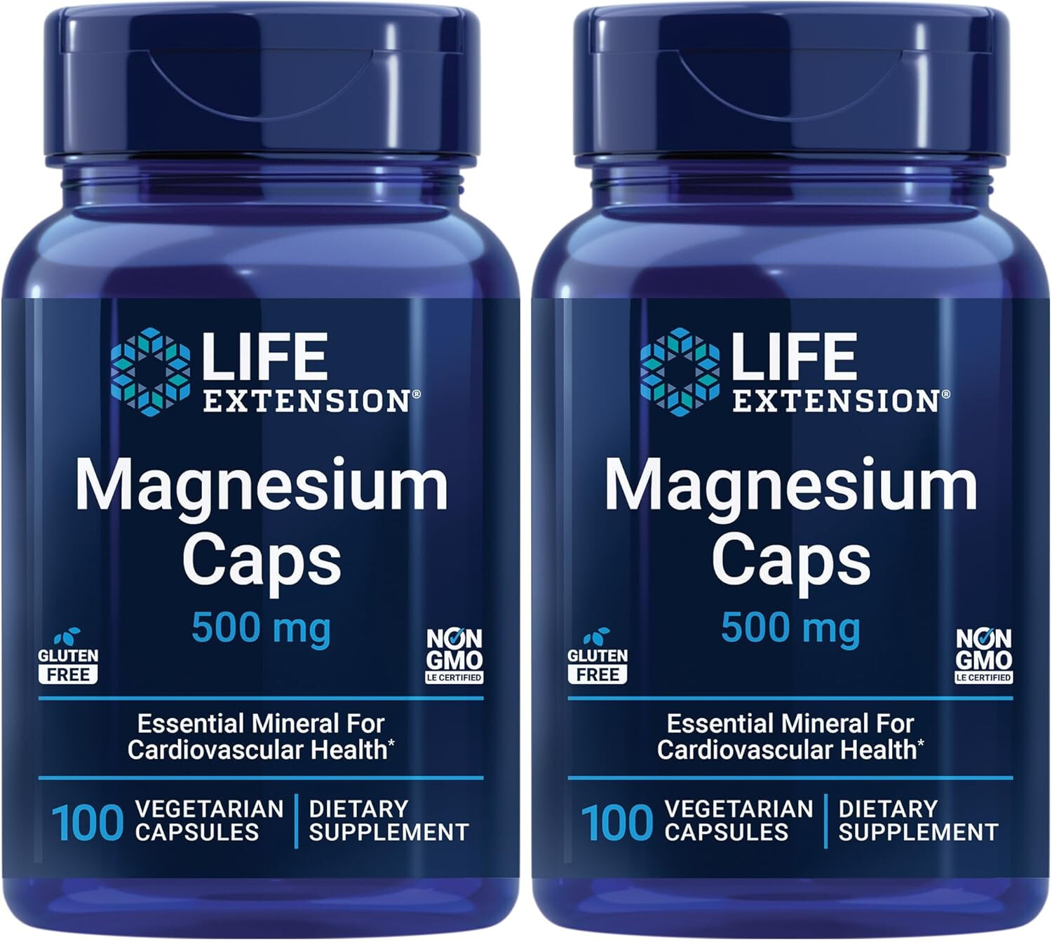 Life Extension Magnesium Caps, 500 mg 100 vegetarian 2 PACK