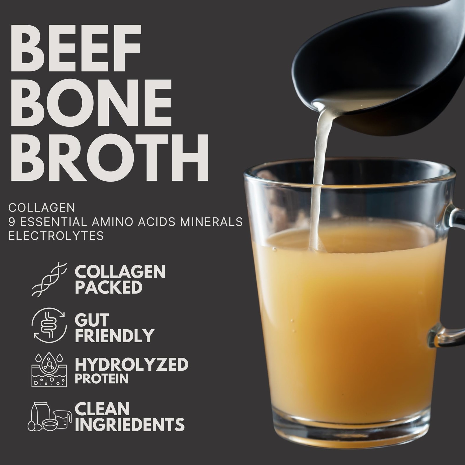 Ketostat Bone Broth Protein Powder Packets, Grass-Fed 0.64 Ounce (Pack of 12)