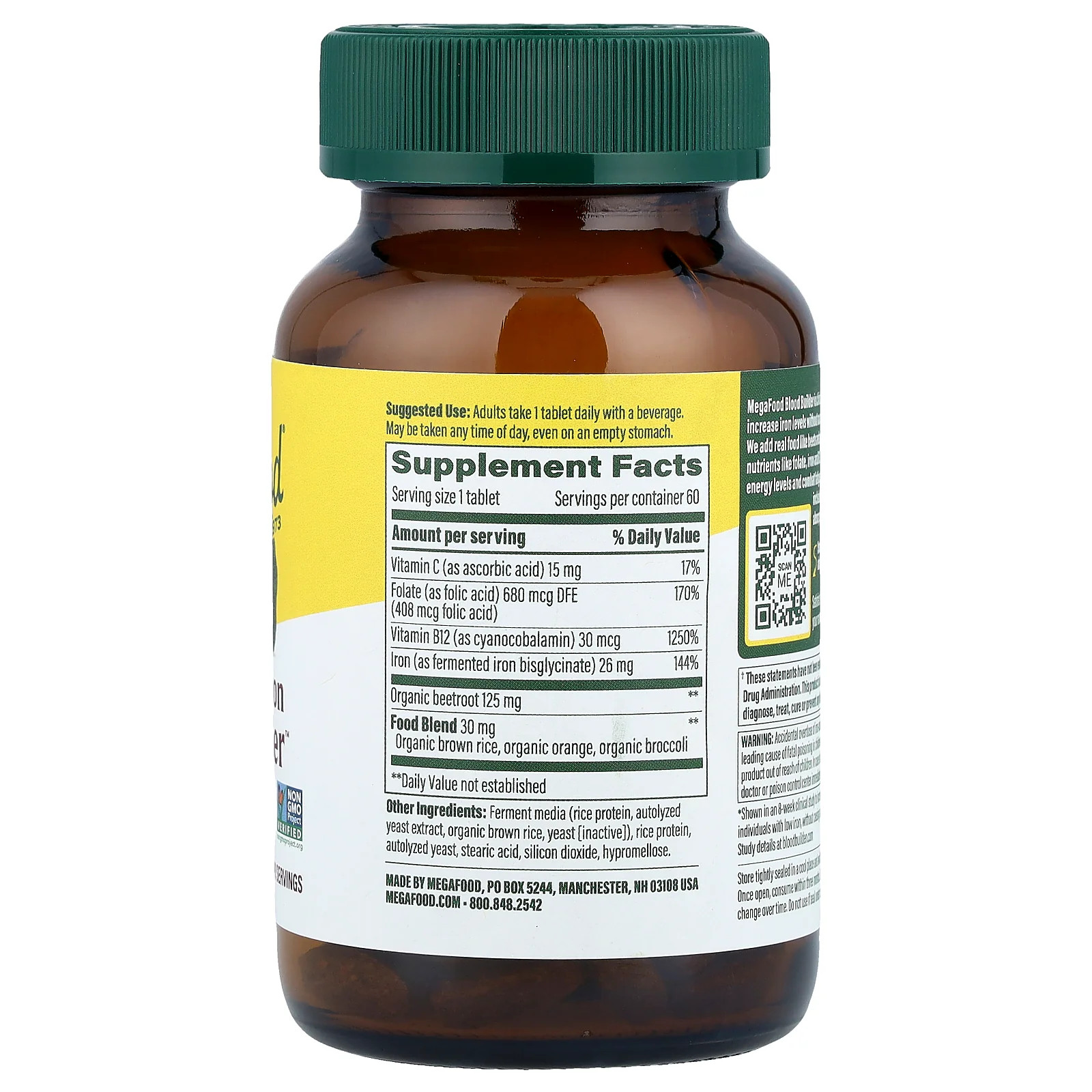 2 X MegaFood, Blood Builder�, Iron, 60 Tablets