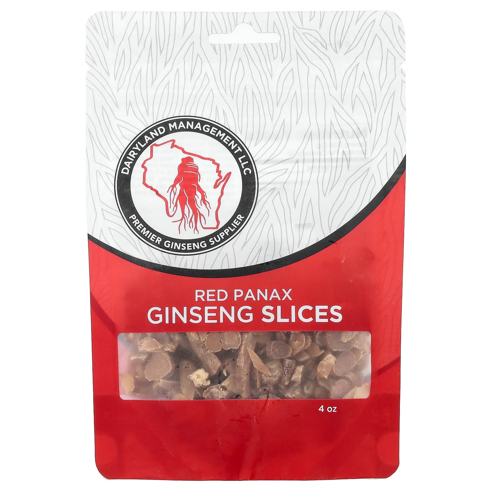 2 X Dairyland Ginseng, Red Panax Ginseng Slices, 4 oz