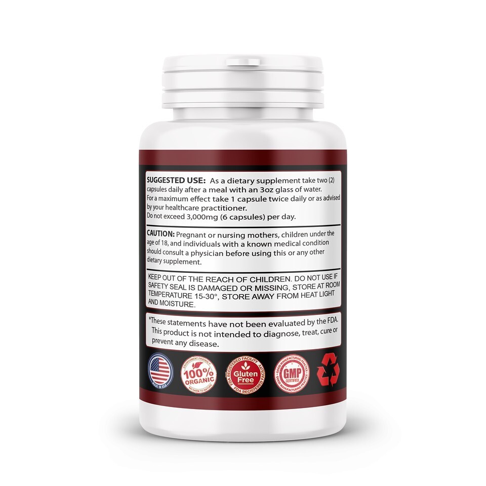 TRIBULUS TERRESTRIS 7500mg EXTRACT 96% SAPONINS MEN DIETARY SUPPLEMENT ORGANIC