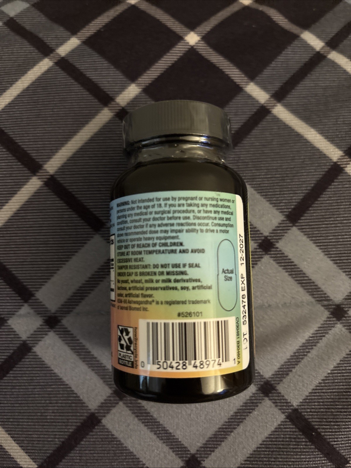 Ashwagandha 600mg Melatonin 5 mg 30 Capsules Expiration Date 12/2027