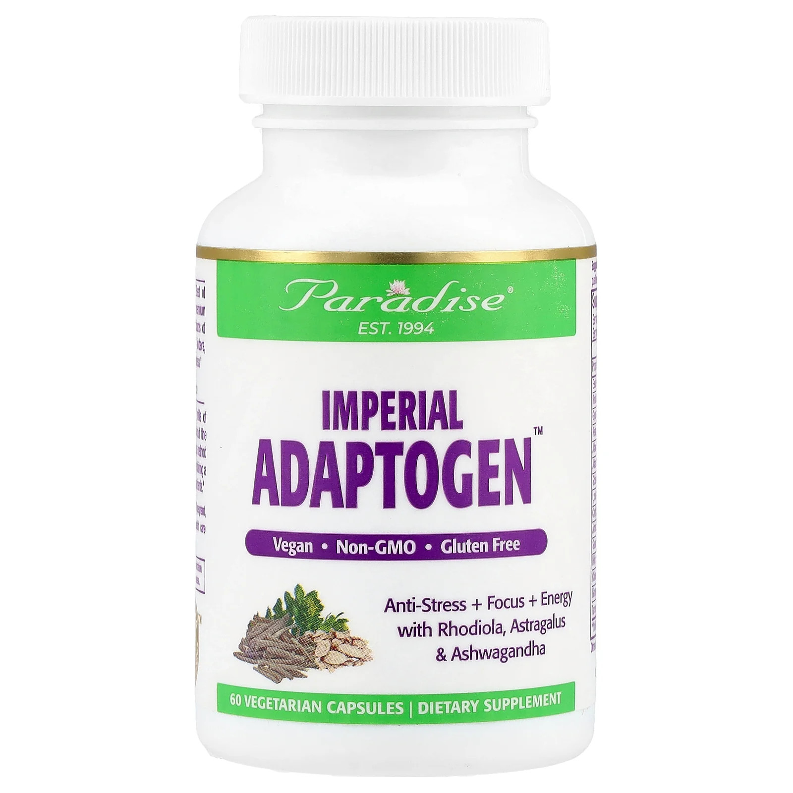 2 X Paradise Herbs, Imperial Adaptogen, 60 Vegetarian Capsules