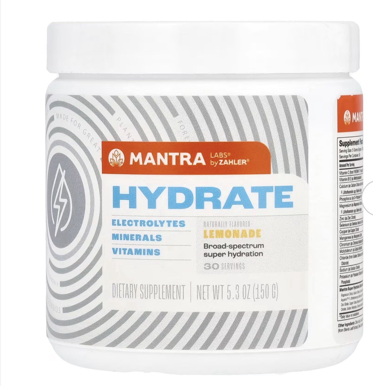 Zahler, Hydrate, Lemonade , 5.3 oz (150 g)