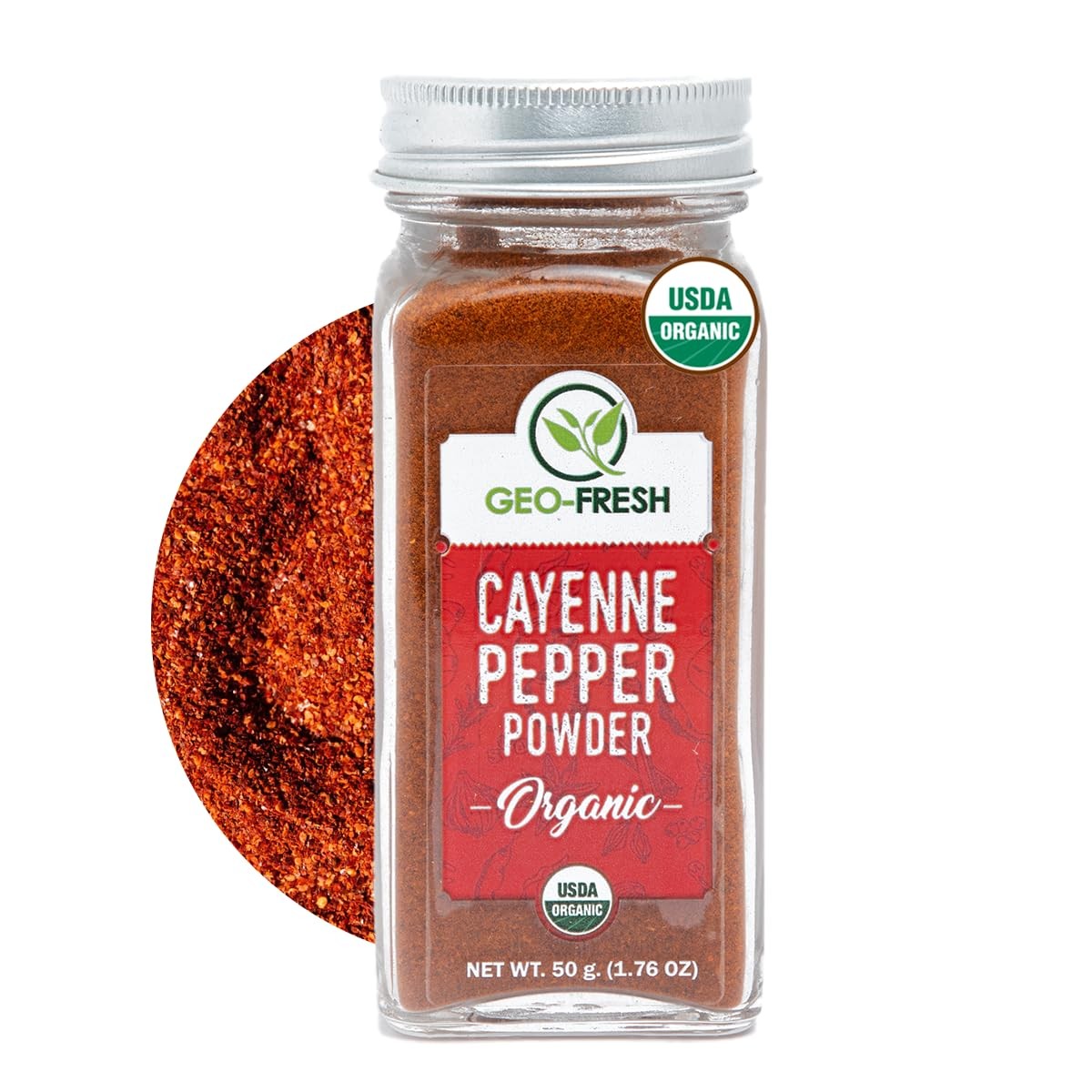 Geo-Fresh Organic Ground Cayenne Pepper Powder Chili Spice 1.76 oz
