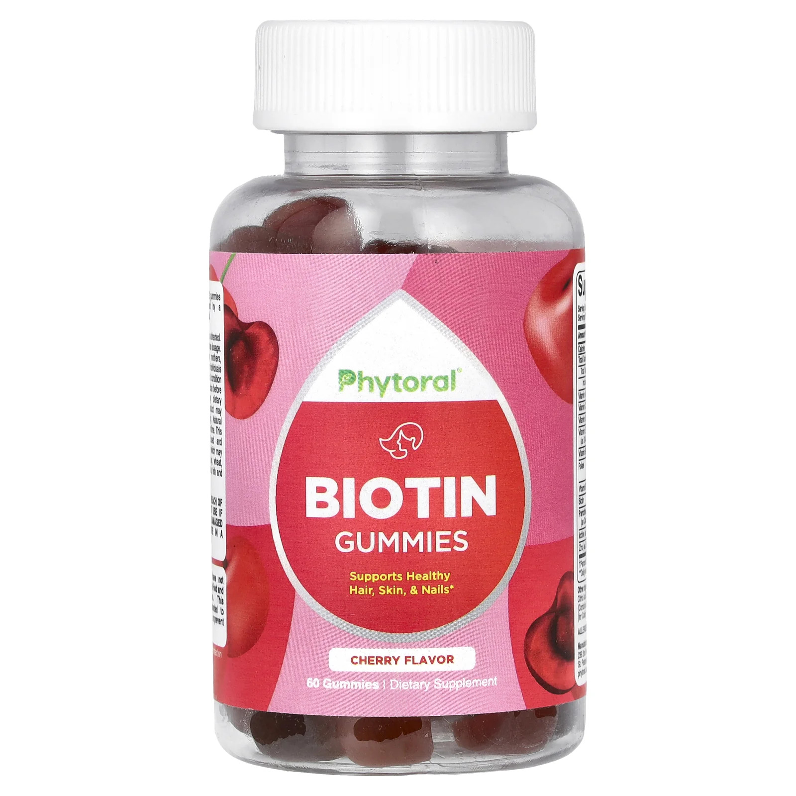 2 X Phytoral, Biotin Gummies, Cherry , 60 Gummies