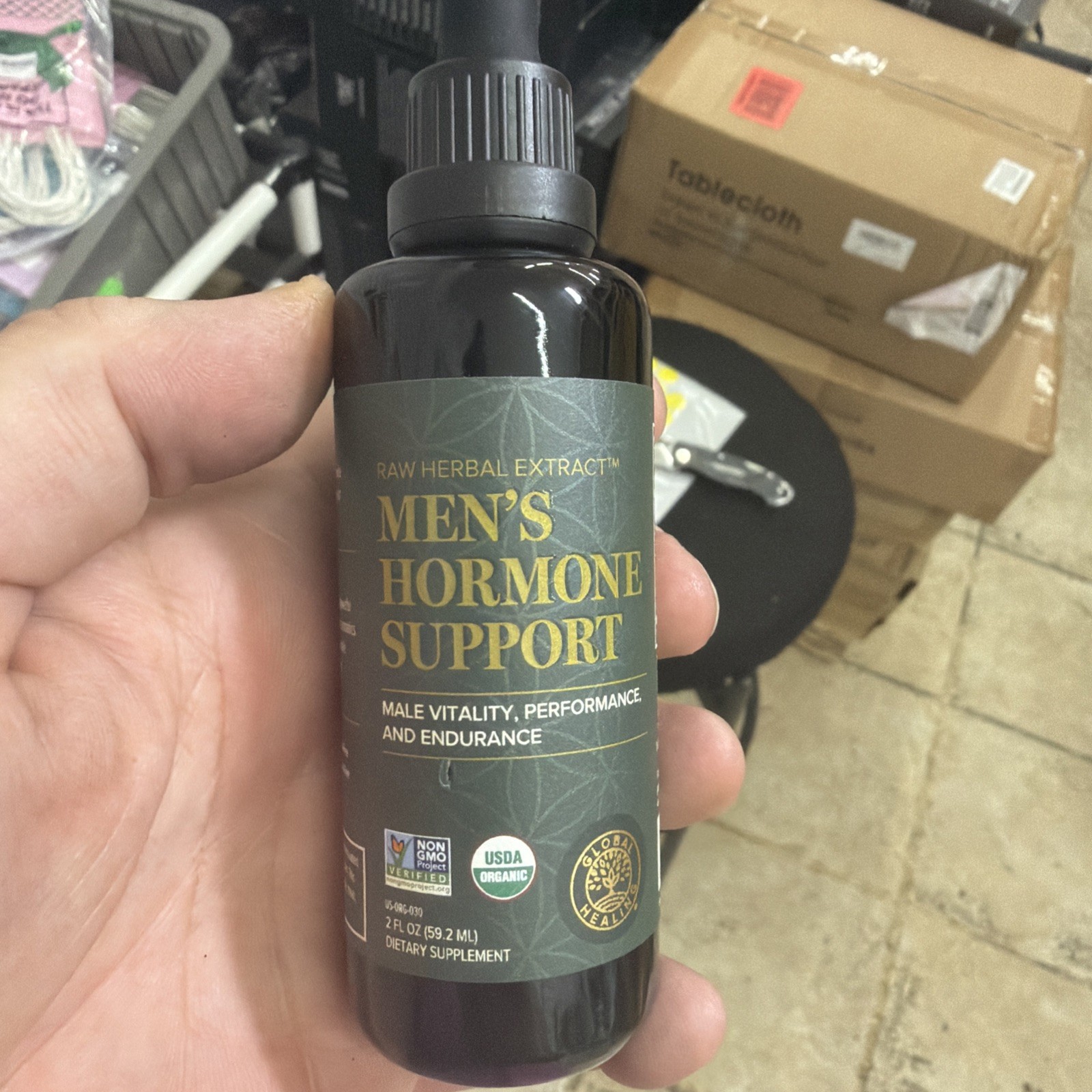 Global Healing Center Men’s Hormone Support Liquid Supplement 2 fl oz Vegan