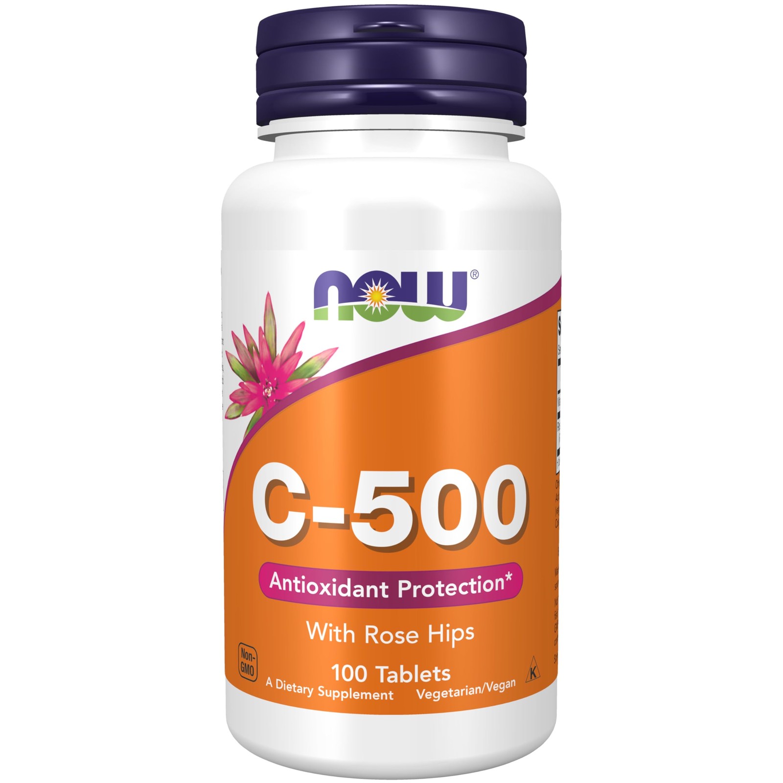 Now Vitamin C 500Mg With Rose Hips Antioxidant Support Non-gmo Vegan 100 Count