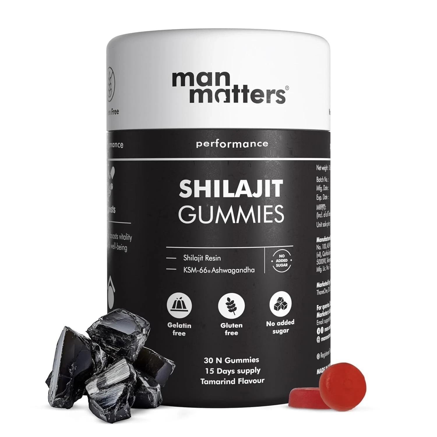 Man Matters Pure Himalayan Shilajeet Gummies For Boosts Stamina 30 Gummys