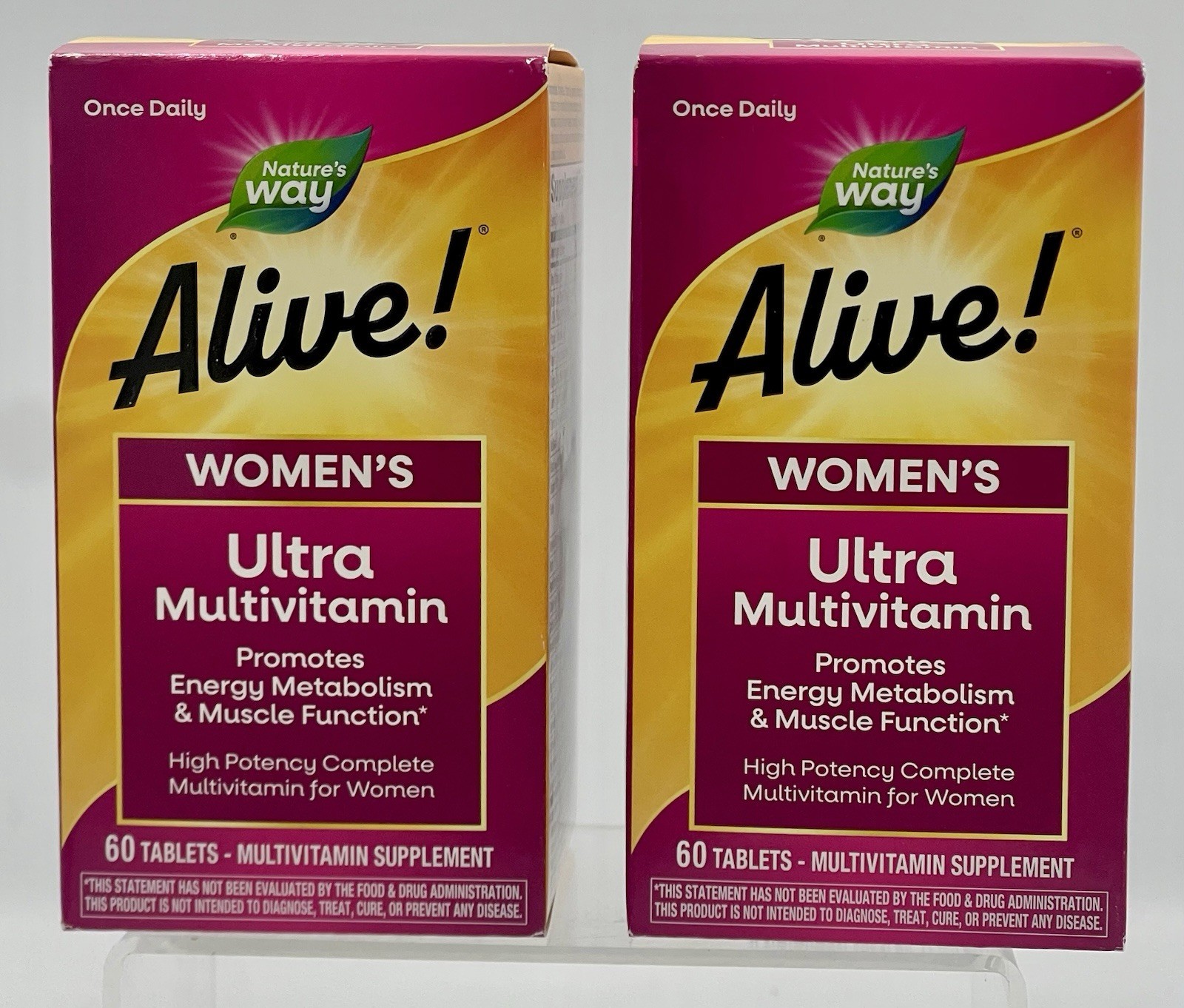 Lot of 2 Nature’s Way Alive Women’s 50+ Ultra Multivitamin 60 Tablets EXP 01/27