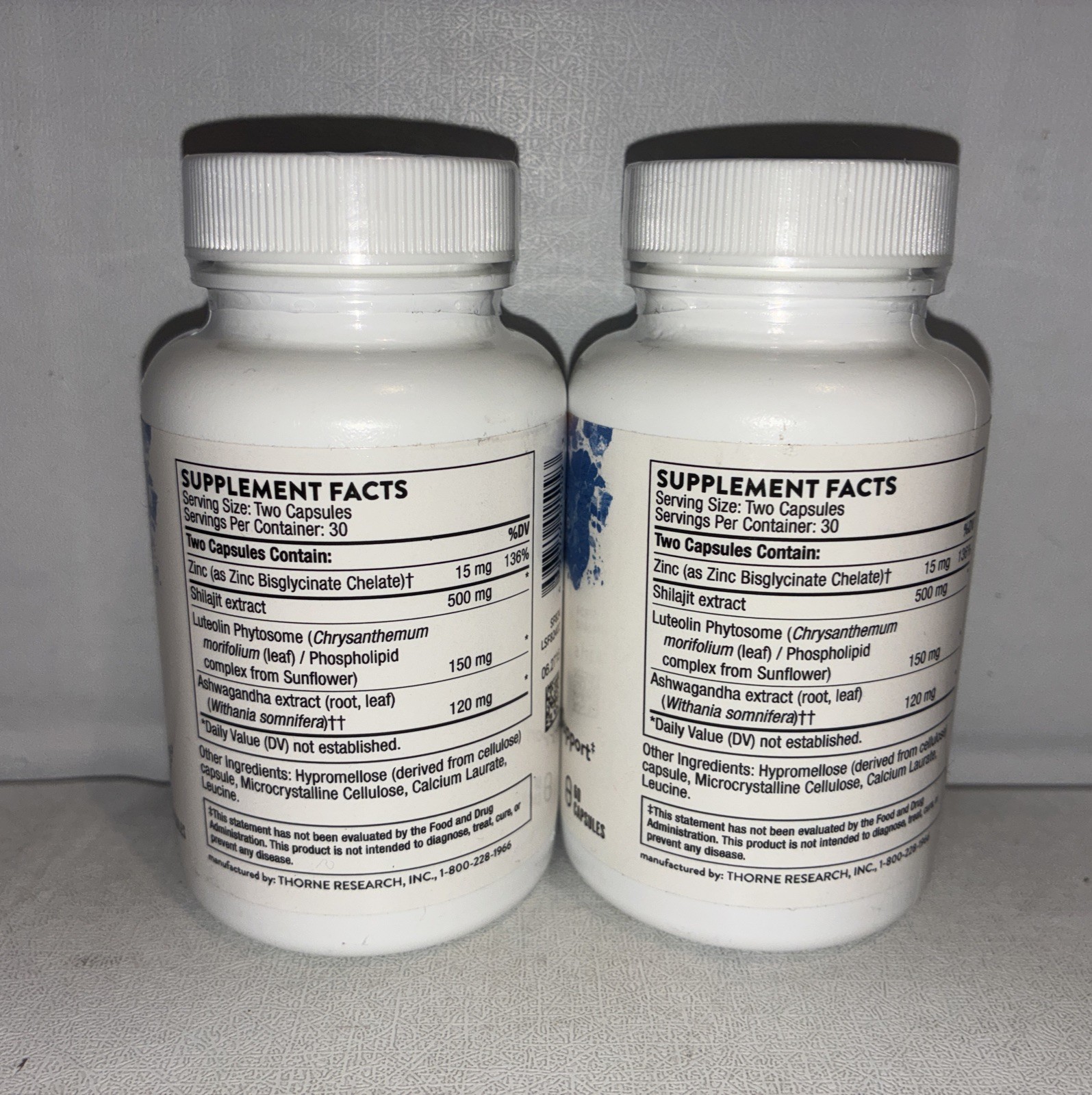 Lot Of 2-Thorne Advanced Test Support 60 Capsules Exp 10/2026 New Sealed