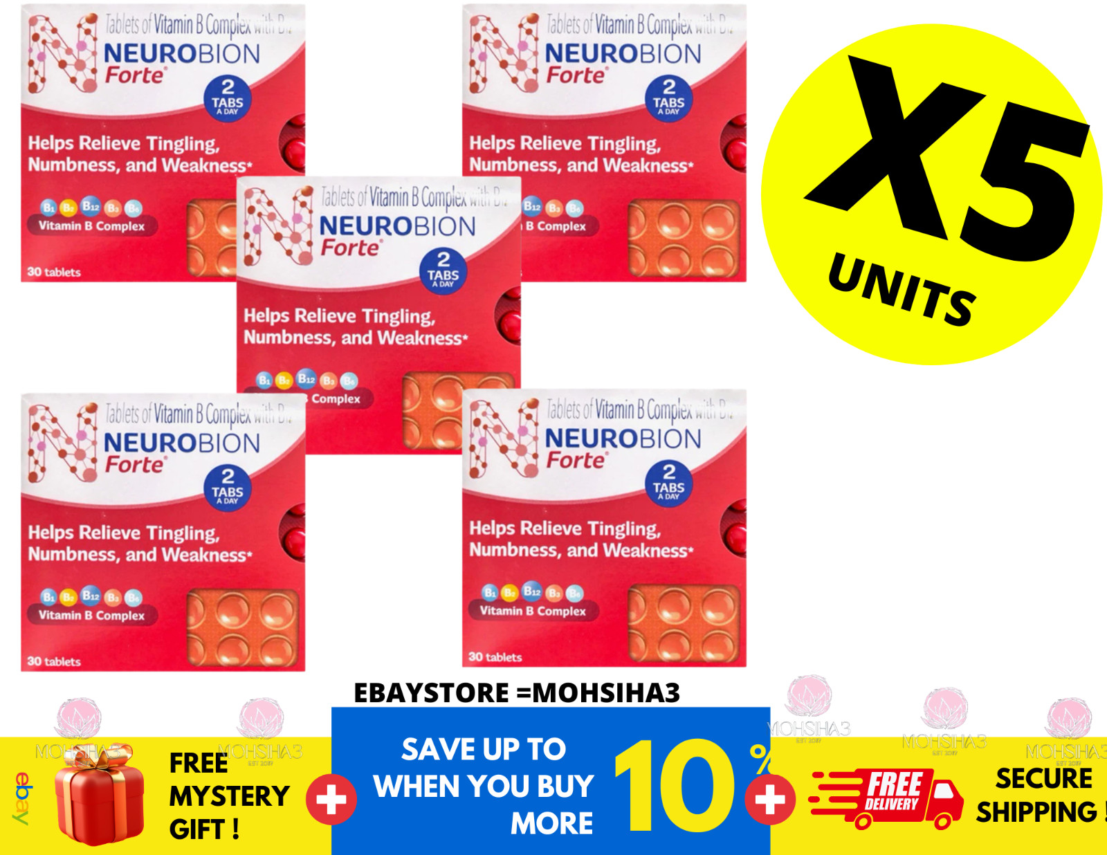Neurobion Forte Vitamin B complex – 30 tablets ( X 5 )