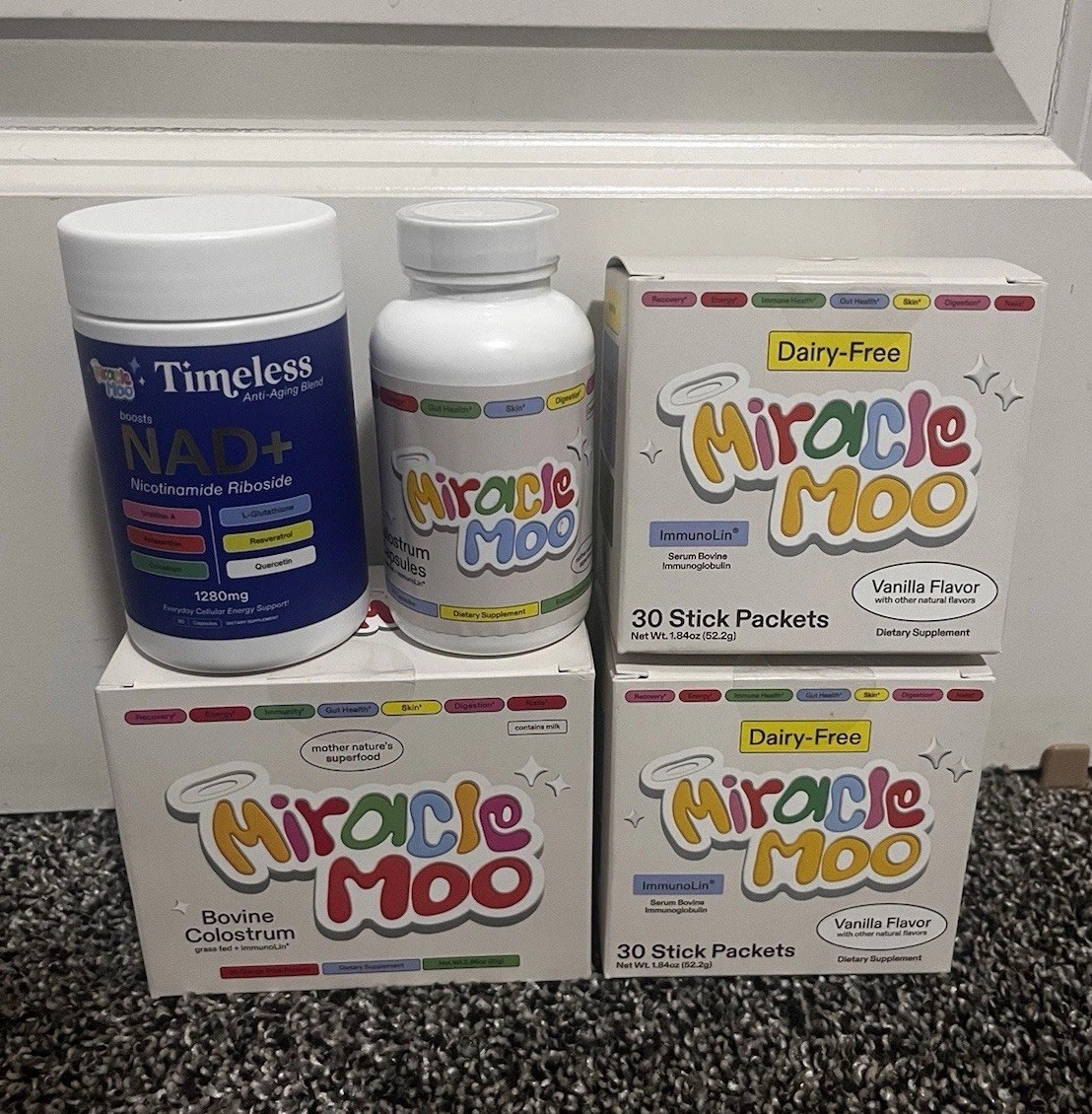 Miracle Moo Immunoglobulin, Bovine Colostrum, Colostrum Capsule, NAD+ Anti Aging