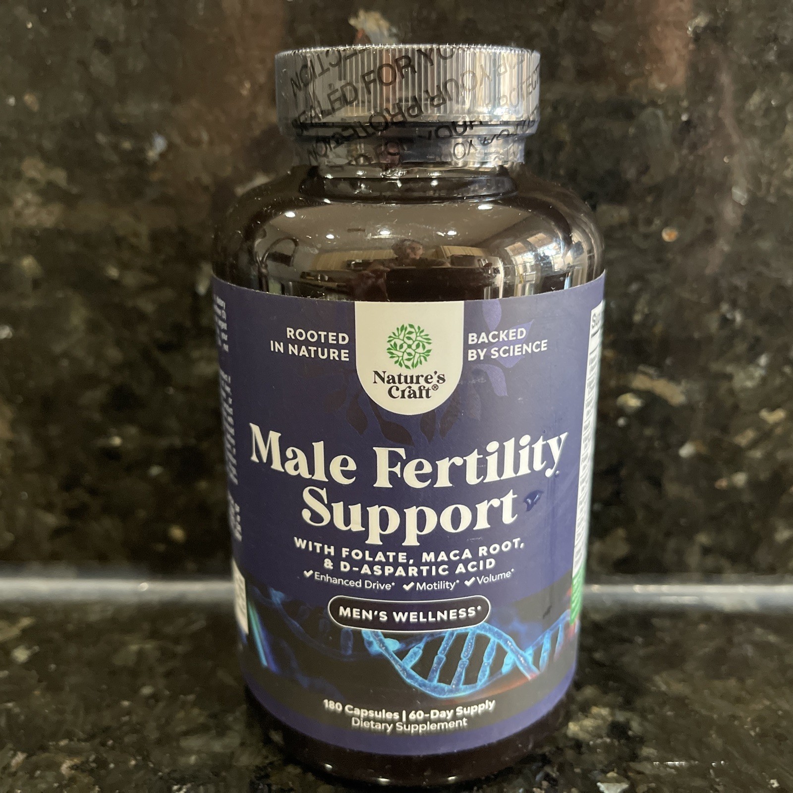 Nature’s Craft 180 Male Fertility Folate Coq10 Maca Root, D-aspartic Exp 11/26