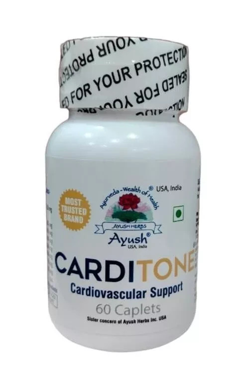 Carditone Ayush Herbs 60 caplets (New Label Same Formula) Cardiovascular Support