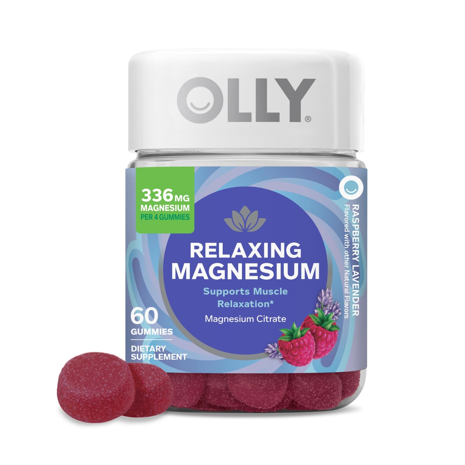 OLLY Relaxing Magnesium Gummies, Supports Muscle 1 Count (Pack of 60)