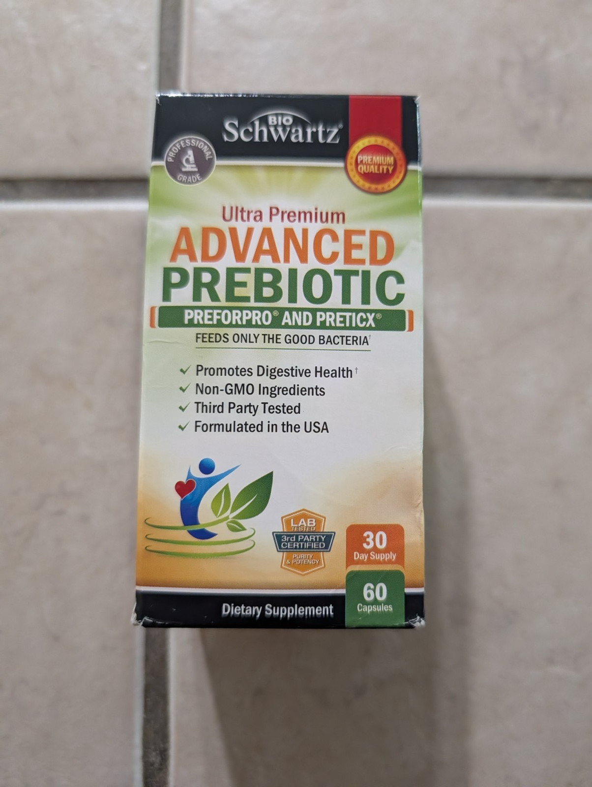 BioSchwartz Prebiotics for Advanced Gut Health Immune System Support Diet, 60 ct