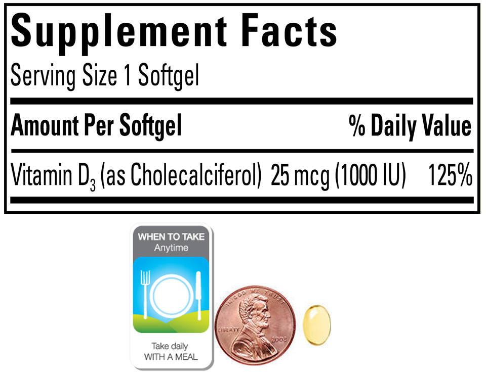 Nature Made Vitamin D3 1000IU Bone Teeth Muscle Immune, 650 Dietary Softgels