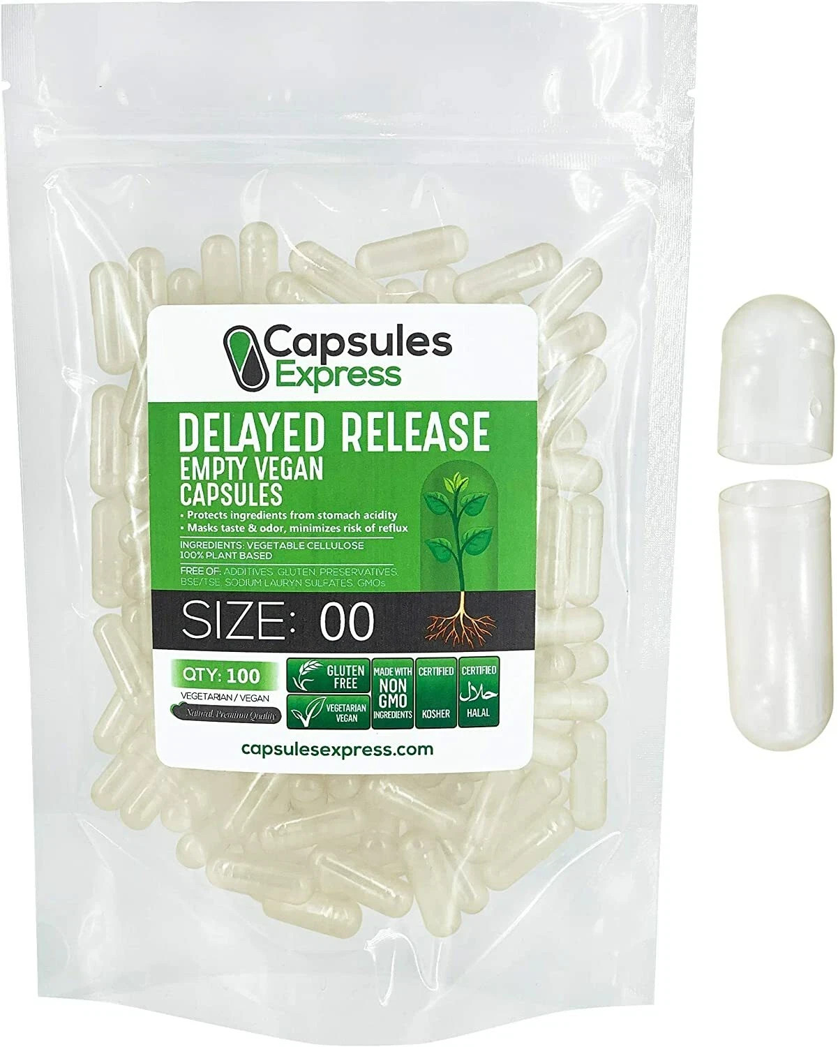 XPRS Nutra Size 00 Delayed Release Empty Vegan Capsules Pills Vegetable DIY