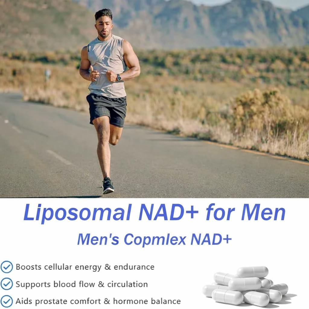 Boostiva NAD+ Supplements for Men with NAD, Resveratrol, CoQ10, L-Citrulline