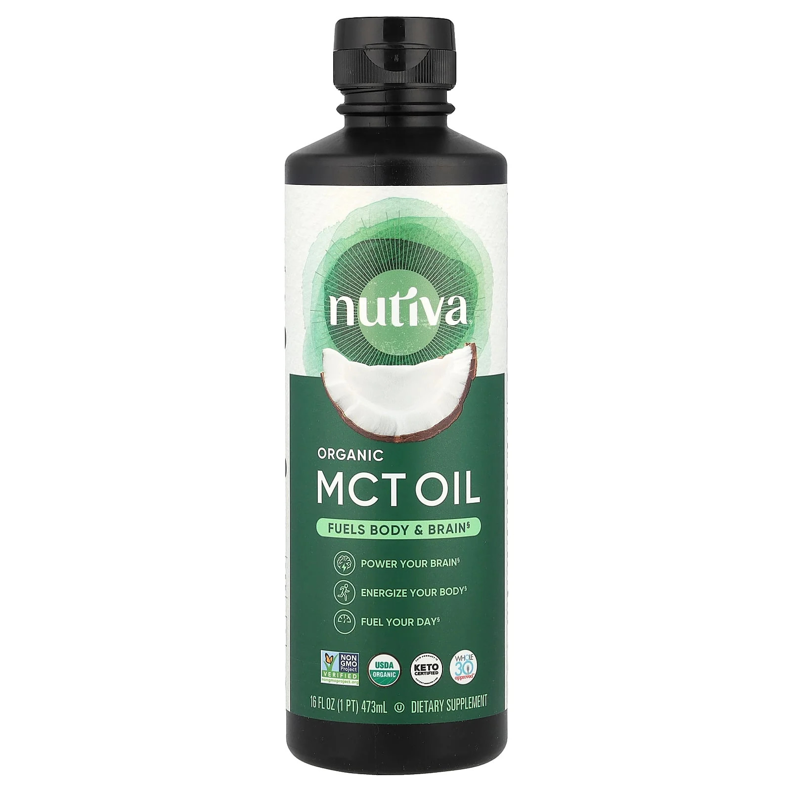 2 X Nutiva, Organic MCT Oil, 16 fl oz (473 ml)