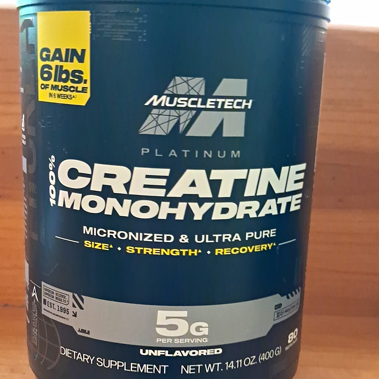 MuscleTech Platinum Micronized Ultra Pure Creatine Powder Unflavored 14.11oz