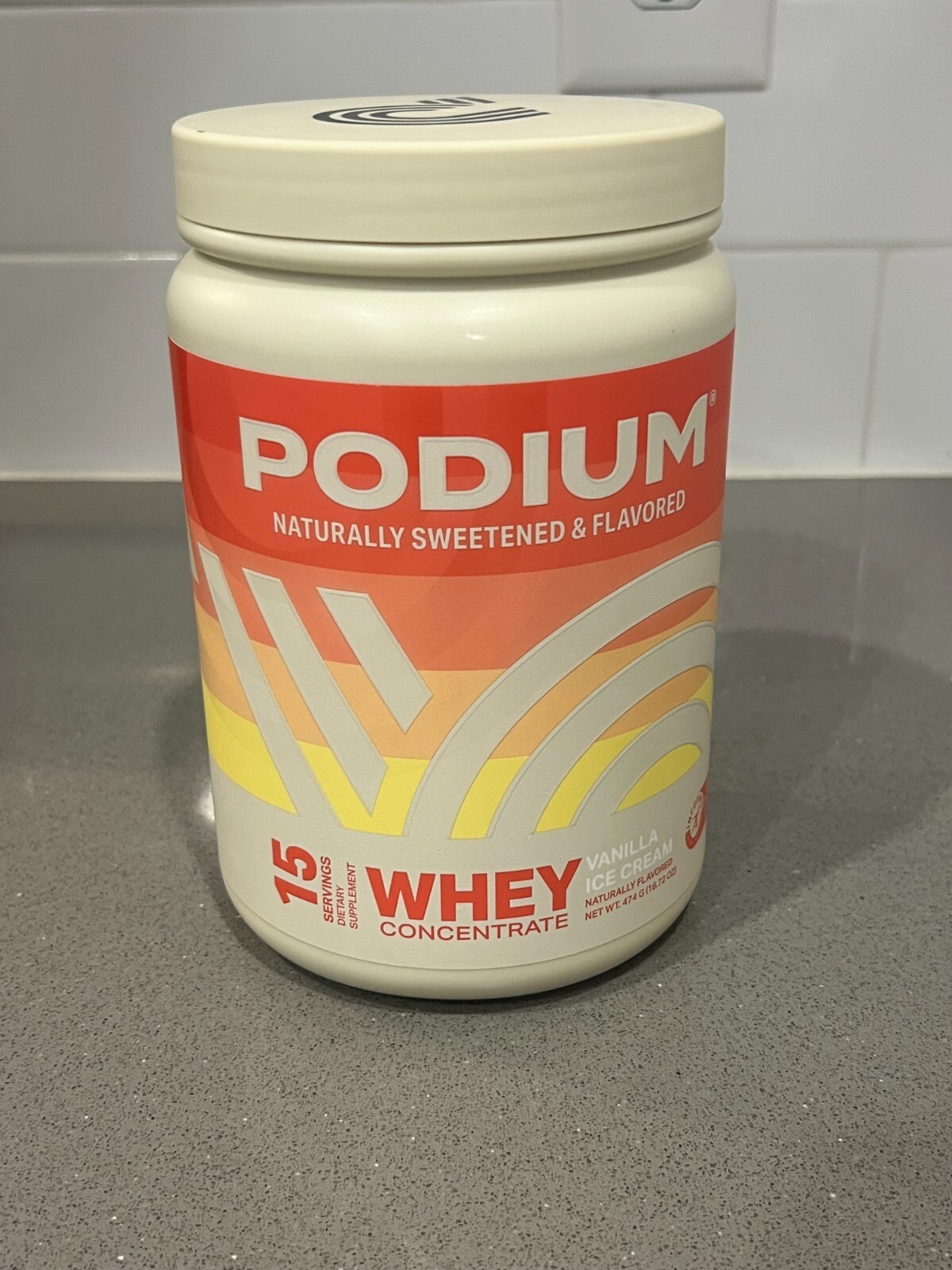 Podium Nutrition Whey Protein – Vanilla Ice Cream – 16.72oz Exp 03/2026 *SEALED*