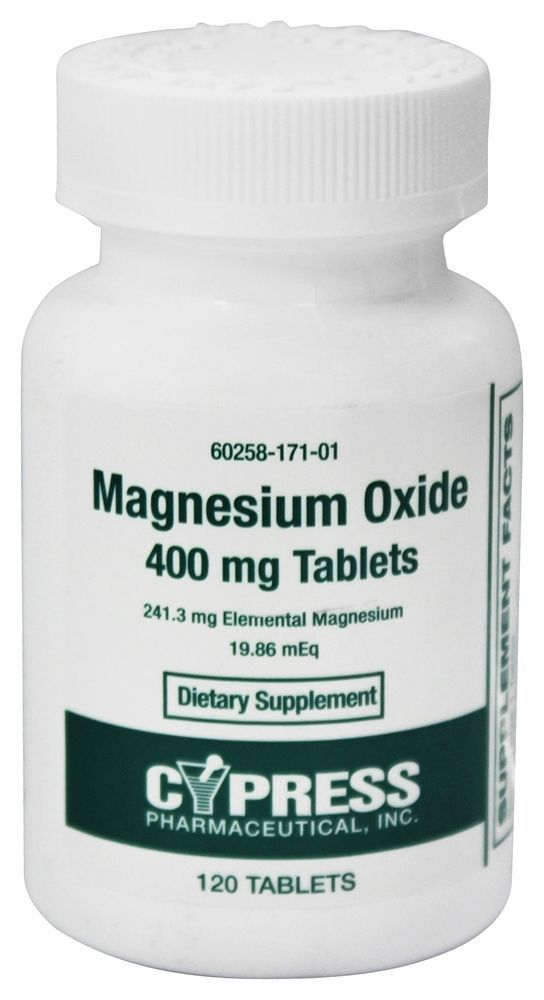 Cypress Magnesium Oxide 400mg Tablets 120ct -Expiration Date 06-2025