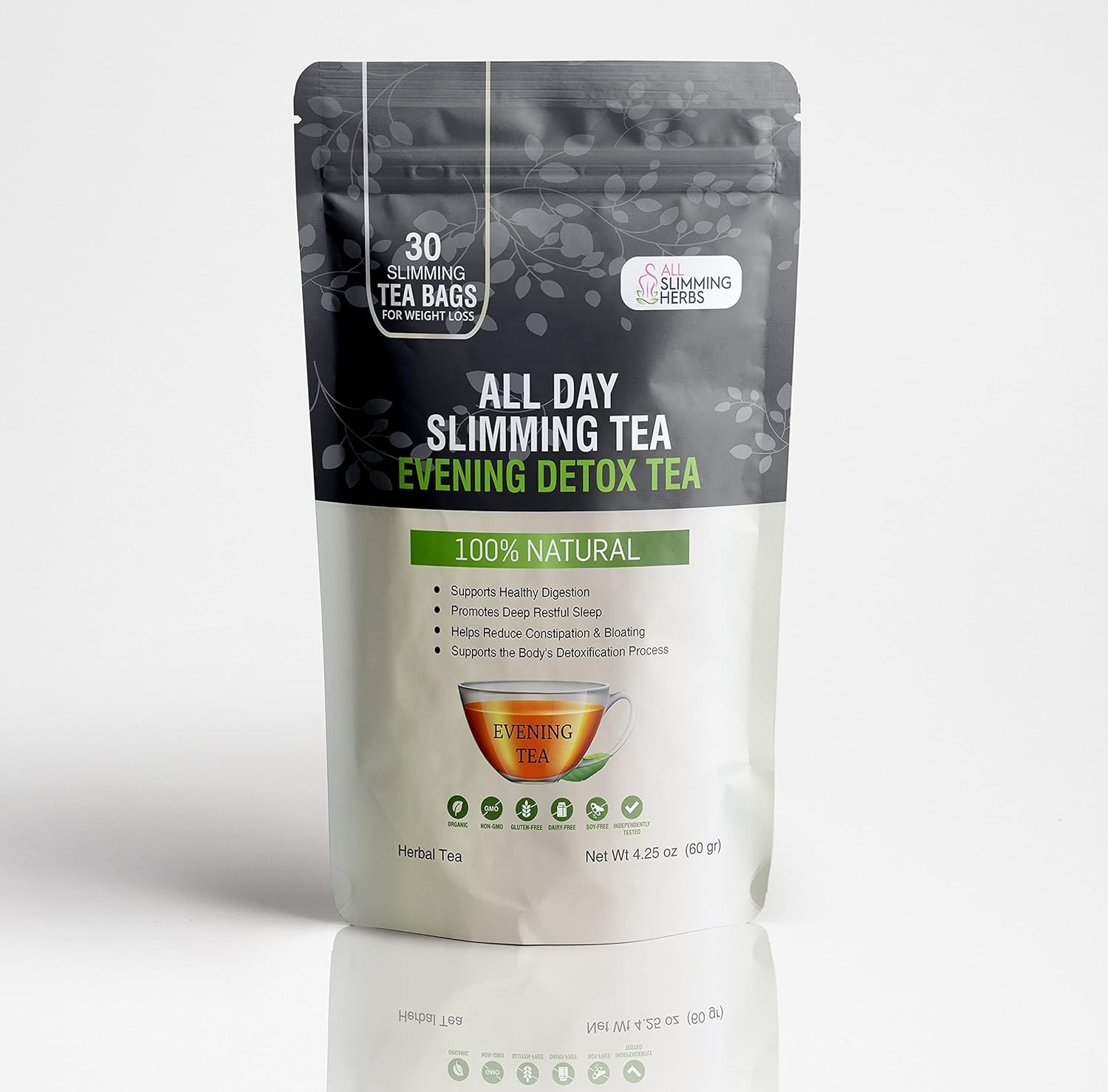 All Day Slimming Tea For Weight Loss – All Natural 30 Days Detox Tea That Fla…