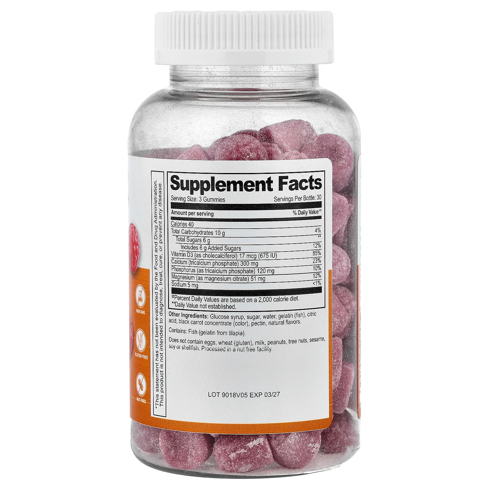 2 X Lifeable, Calcium Magnesium + Vitamin D3 Gummies, Raspberry, 90 Gummies