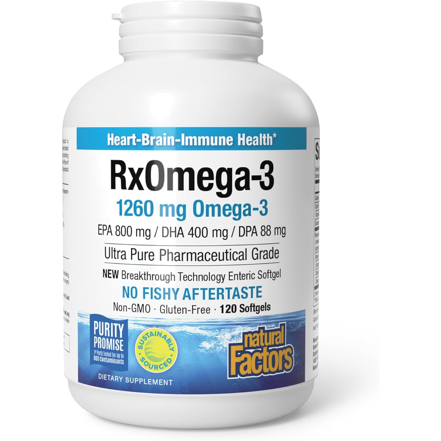 Natural Factors Rx Omega-3 Pharmaceutical Fish Oil,1260mg, 120 Softgels