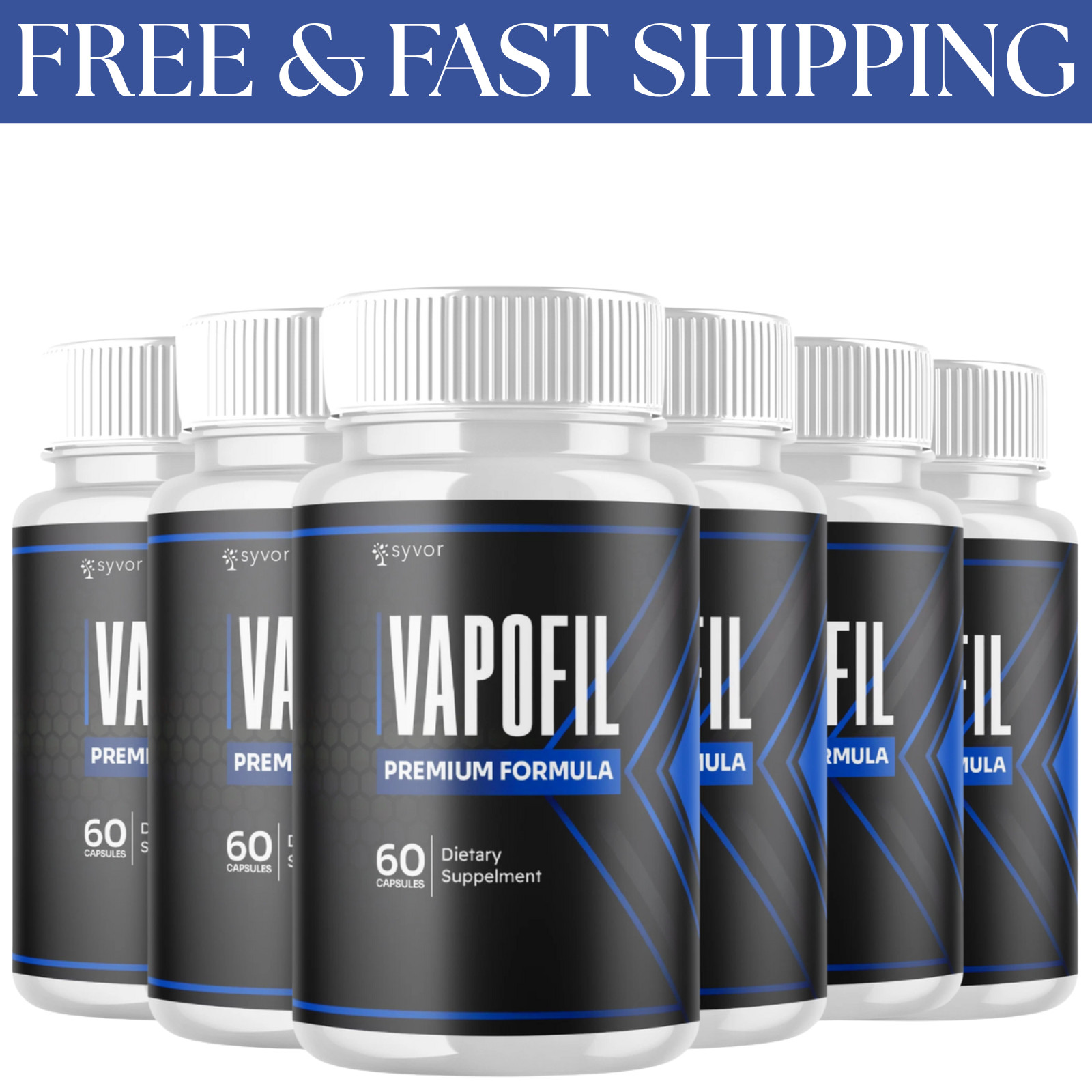 (6 Pack) Vapofil innovative Male Pills Vapo Fil Formula Supplement 360 Capsules.