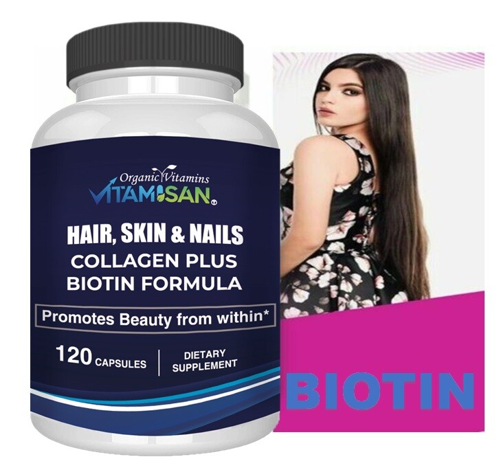 Top Secret HAIR, SKIN, + NAILS Collagen Biotin THE BEST FORMULA LIFE US 120