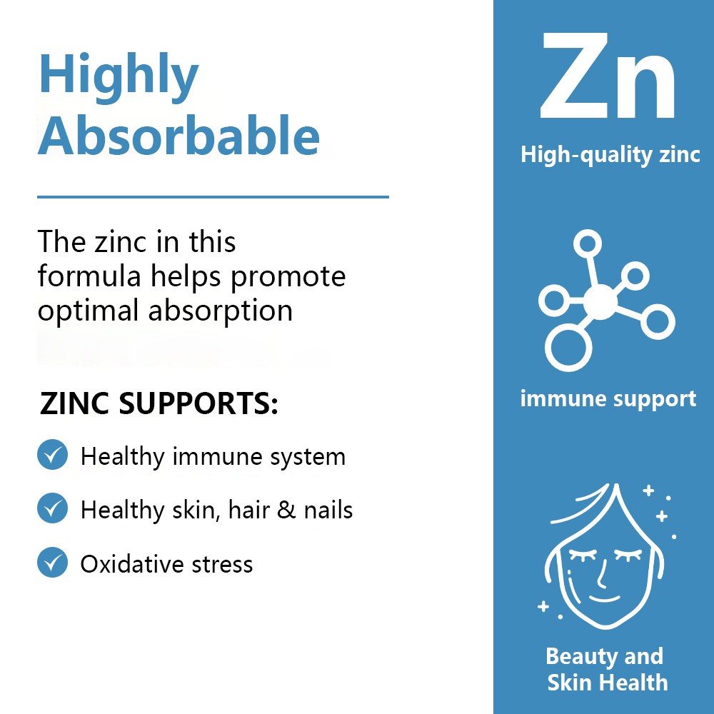 Zinc Sulfate 220mg-Supports Immune Health, Skin, Hair&Nail Wellness 30~120Caps