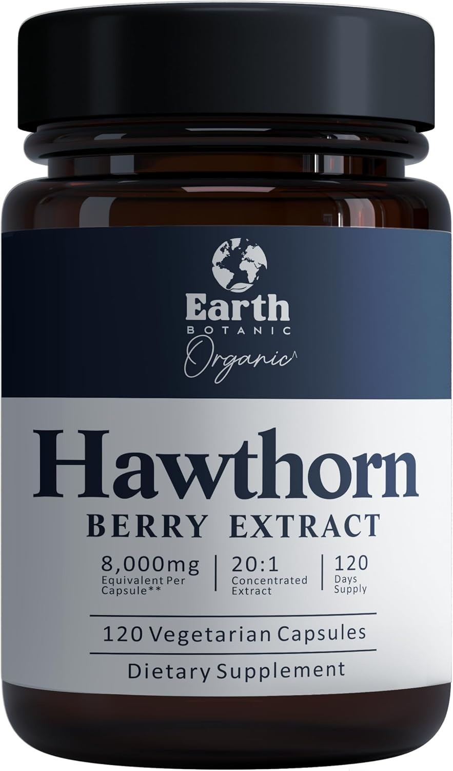 Earth BOTANIC Organic Hawthorn Berry Extract 20:1, 8000 mg Equivalent