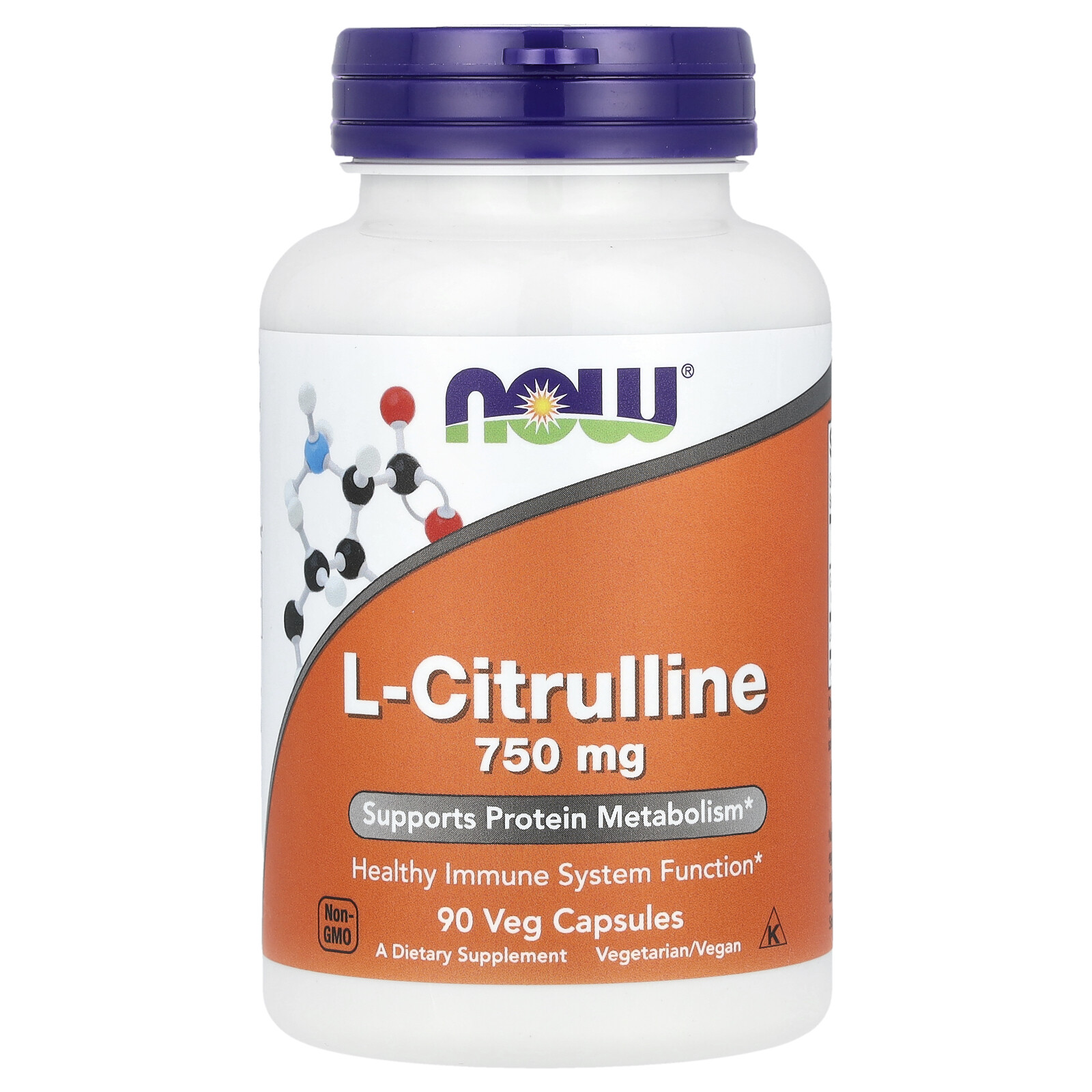 Now Foods L-Citrulline 750 mg 90 Veg Capsules GMP Quality Assured, Kosher,